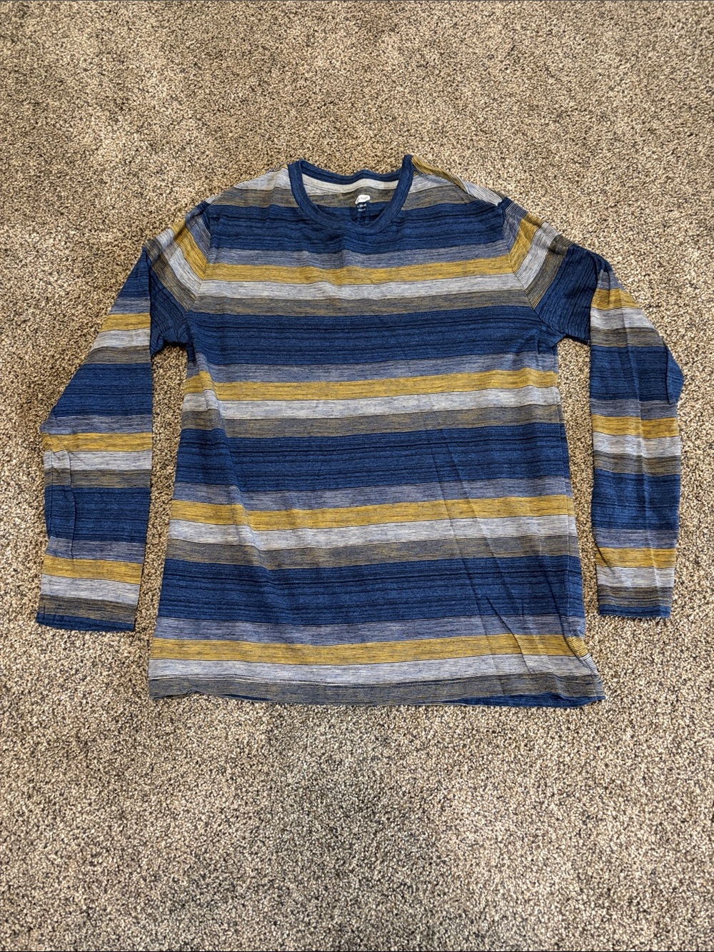Old Navy Boys' Long-Sleeve Striped Tee — Blue & Yellow Size XL 14-16